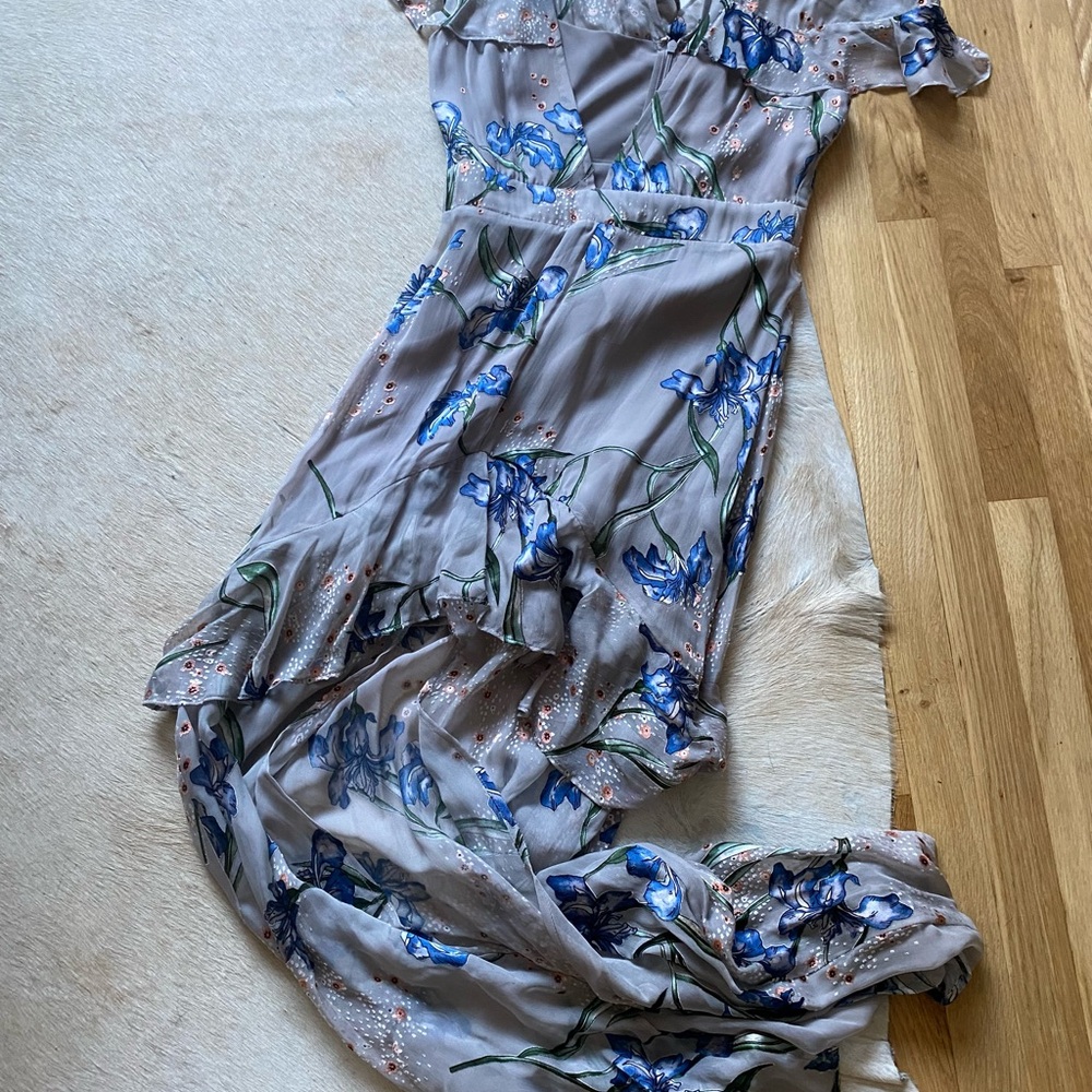 For Love And Lemons Purple and Blue Ruffled Maxi Dress